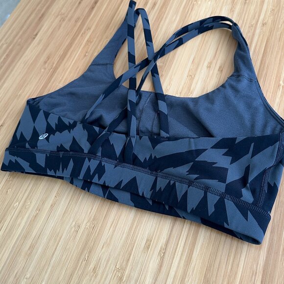 lululemon Energy Bra Medium Support B-D Cups Black/Grey Size 10 EUC - Picture 9 of 13